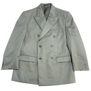 Giamberto Blazer Mens Medium Green 100% Wool Double Breasted Suit‎ Jacket
